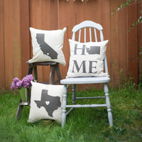 Custom City & State Pillow Cover - Linen and Ivory